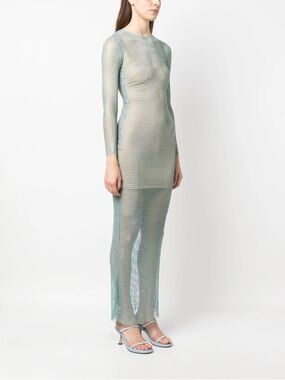 self portrait ombre mesh midi dress Self Portrait Crystal-embellished Ombr Stretch-mesh